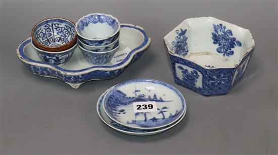 A group of 18th century Chinese porcelain tea bowls, saucers and dishes